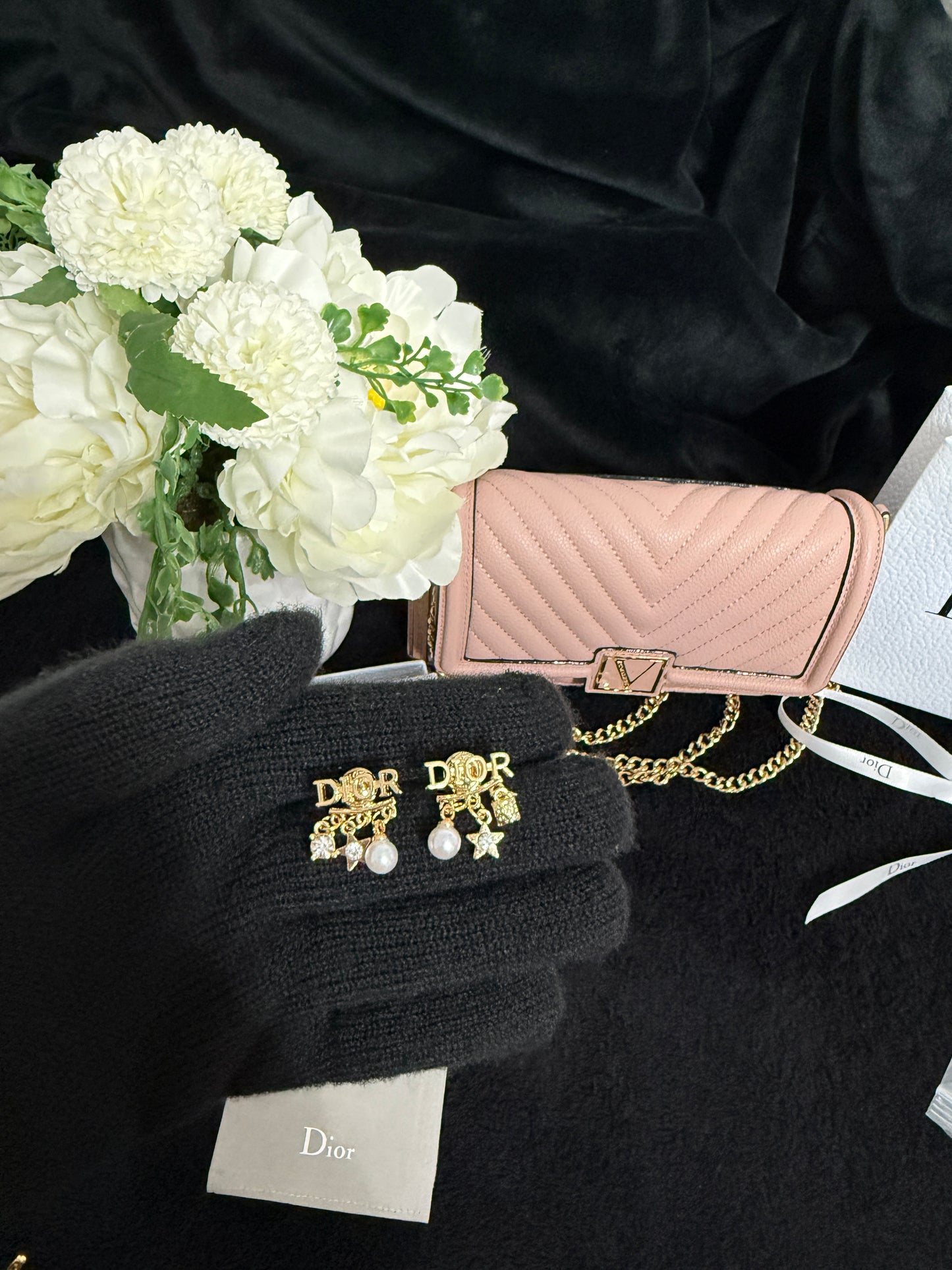 D!0r pearl diamond earring