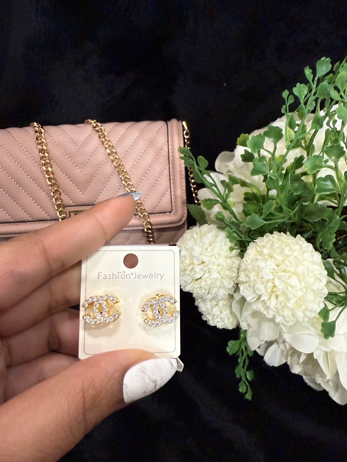 Double C gold plated with zircon