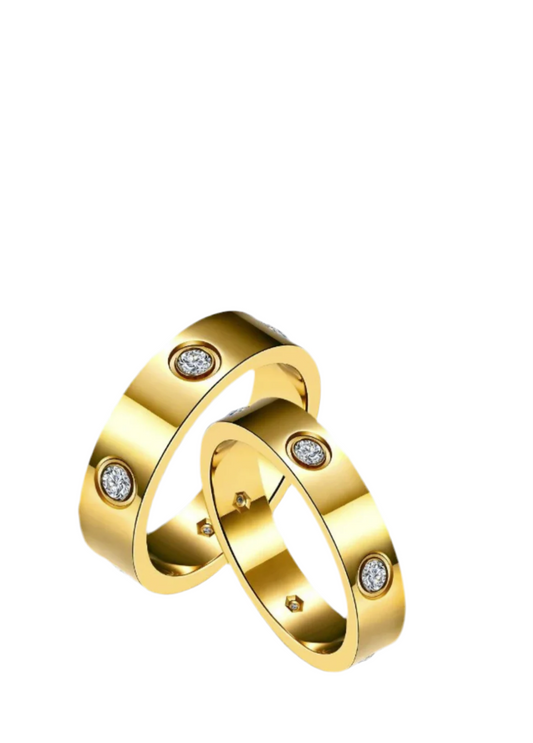 18k gold plated diamond love ring