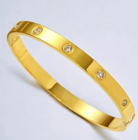18k gold plated diamond love bracelet