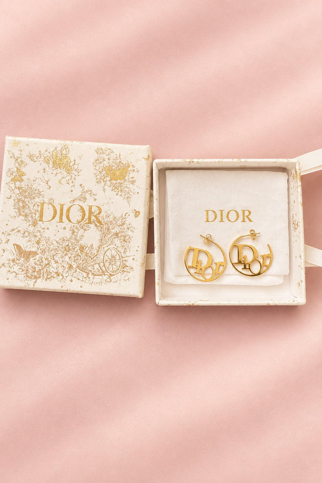 C D hoops in 18 gold plated
