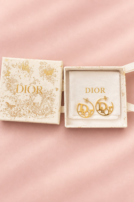 C D hoops in 18 gold plated