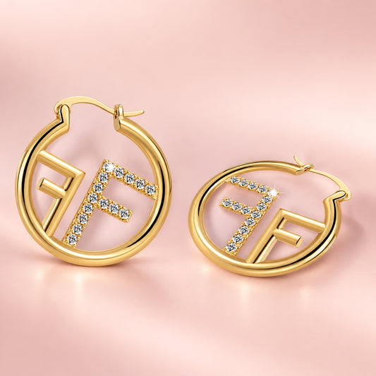 FF 18 k gold plated jewelry hoops