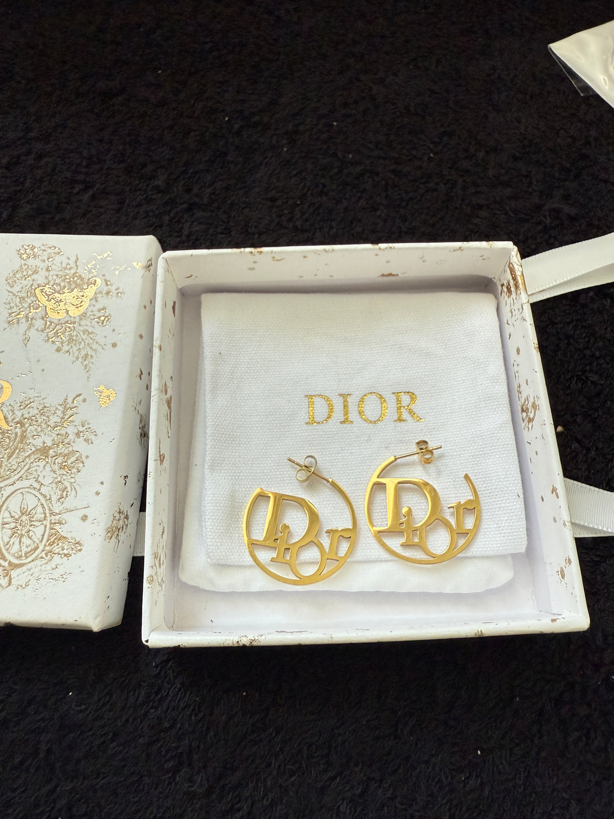 C D hoops in 18 gold plated