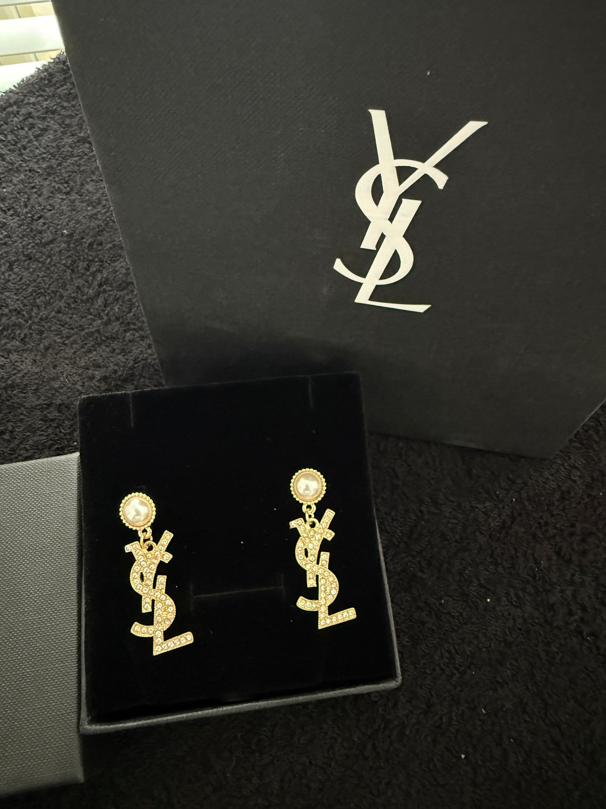 YY gold plated pearl earrings