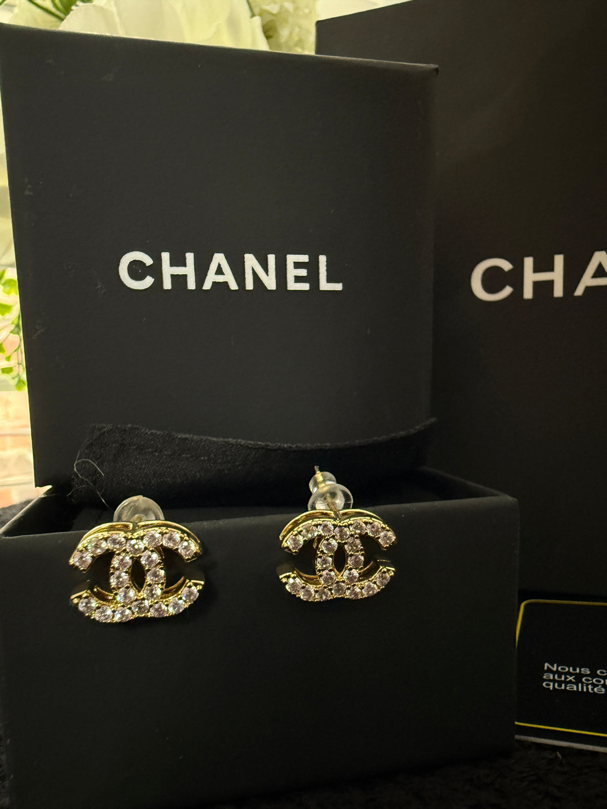 CC gold plated stud