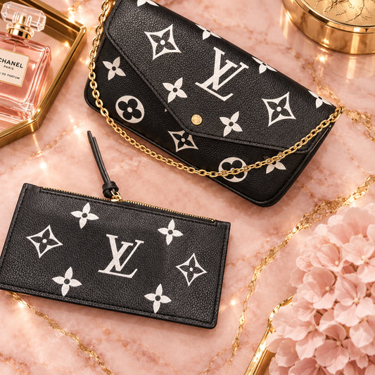 VL bag with 3 pcs including wallet & cardholder with premium packaging with dust bag