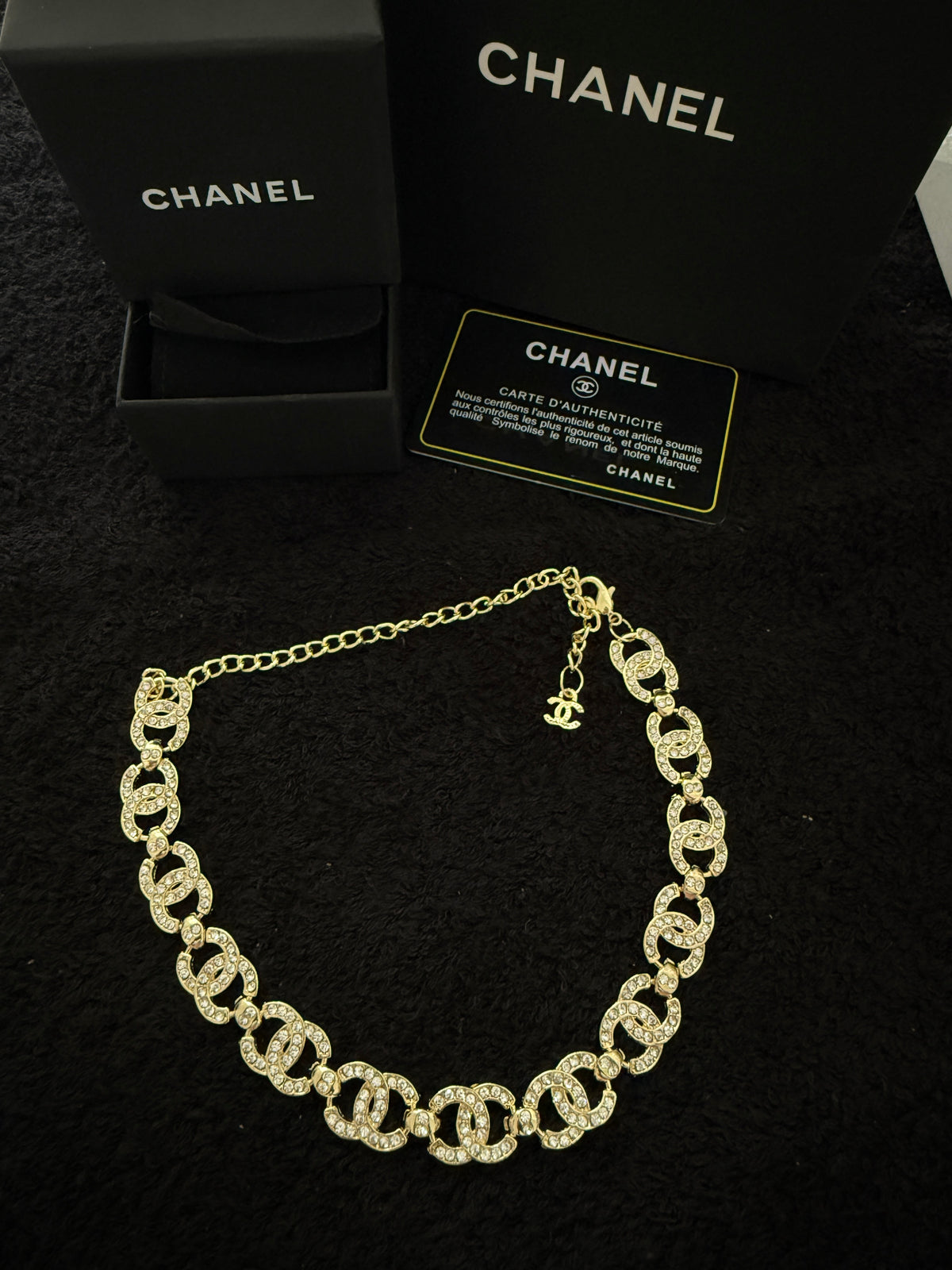 CC gold  diamond necklace