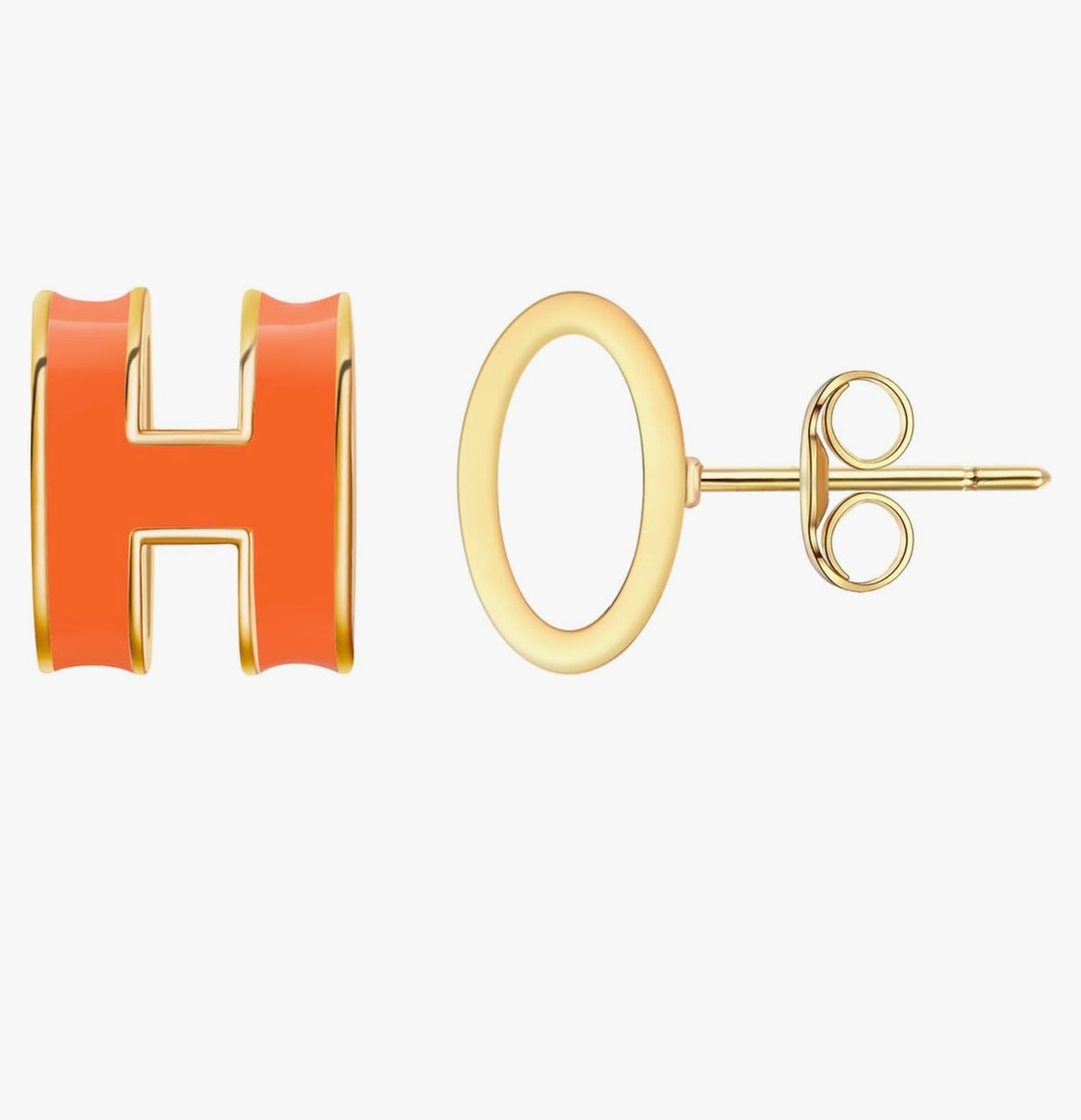 H studs with gold plating