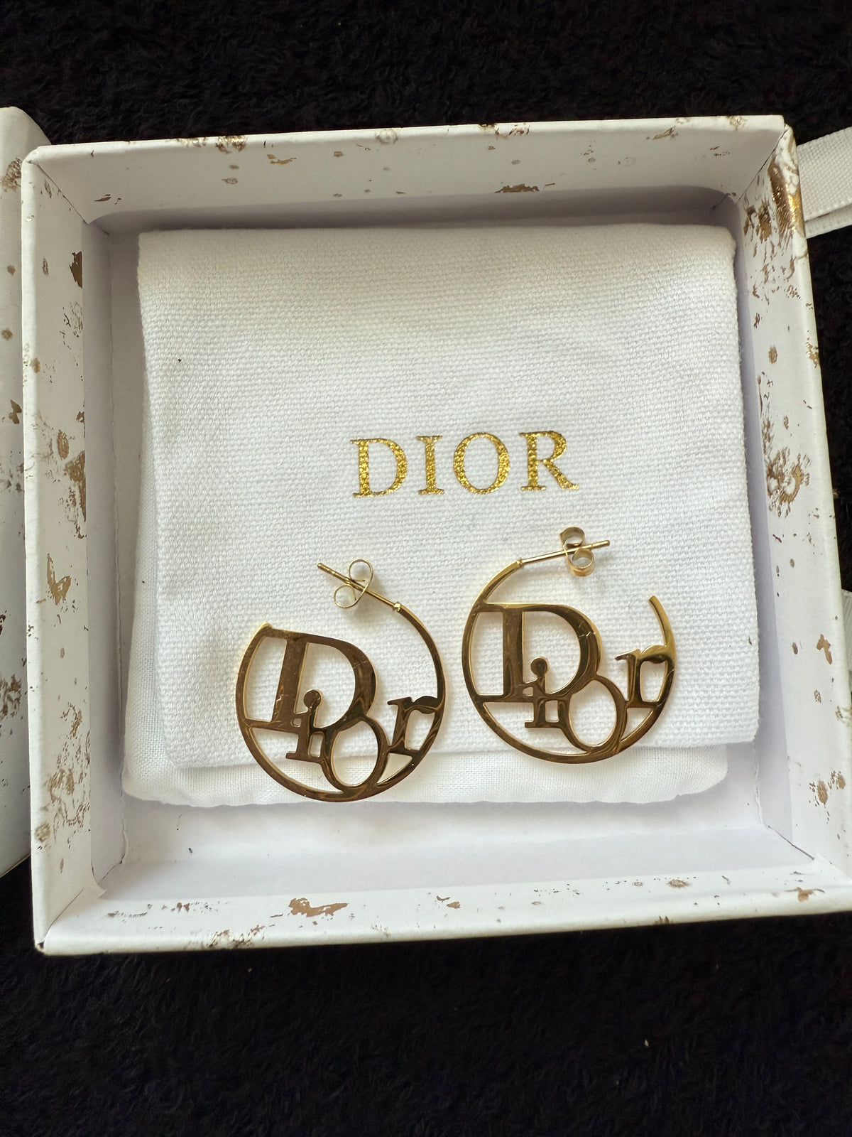 C D hoops in 18 gold plated