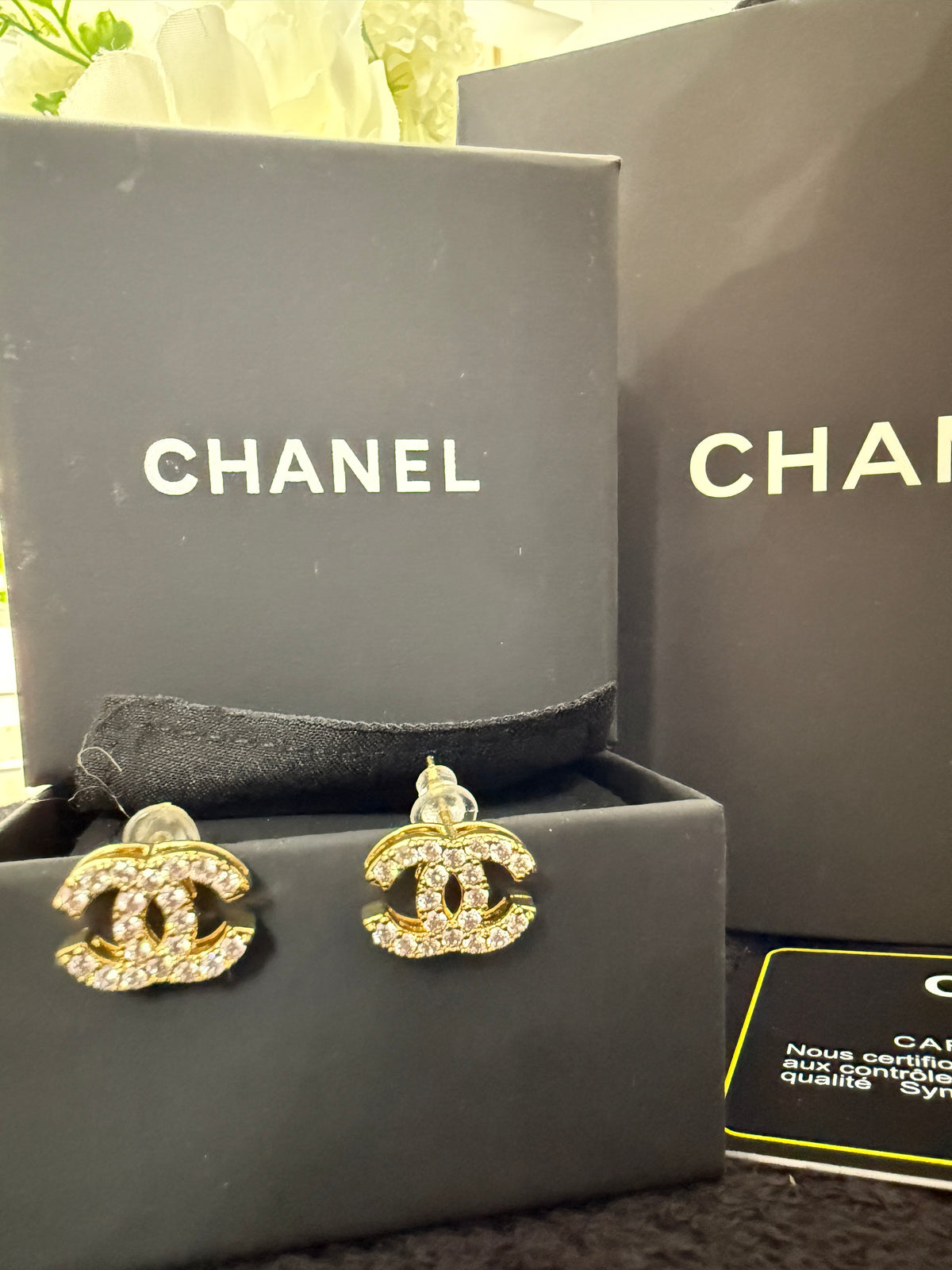 CC gold plated stud