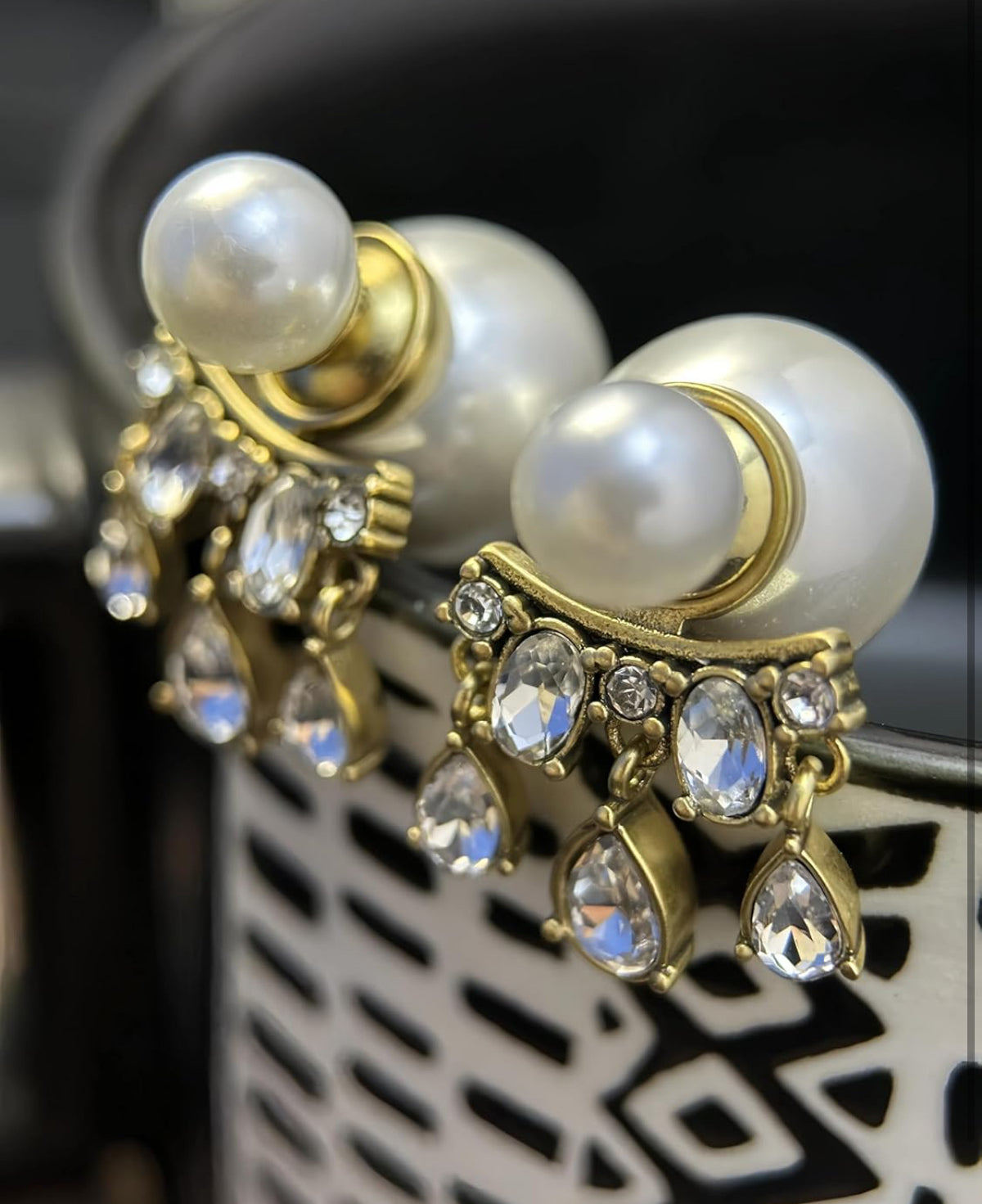 C D tear drop earrings with premium packaging