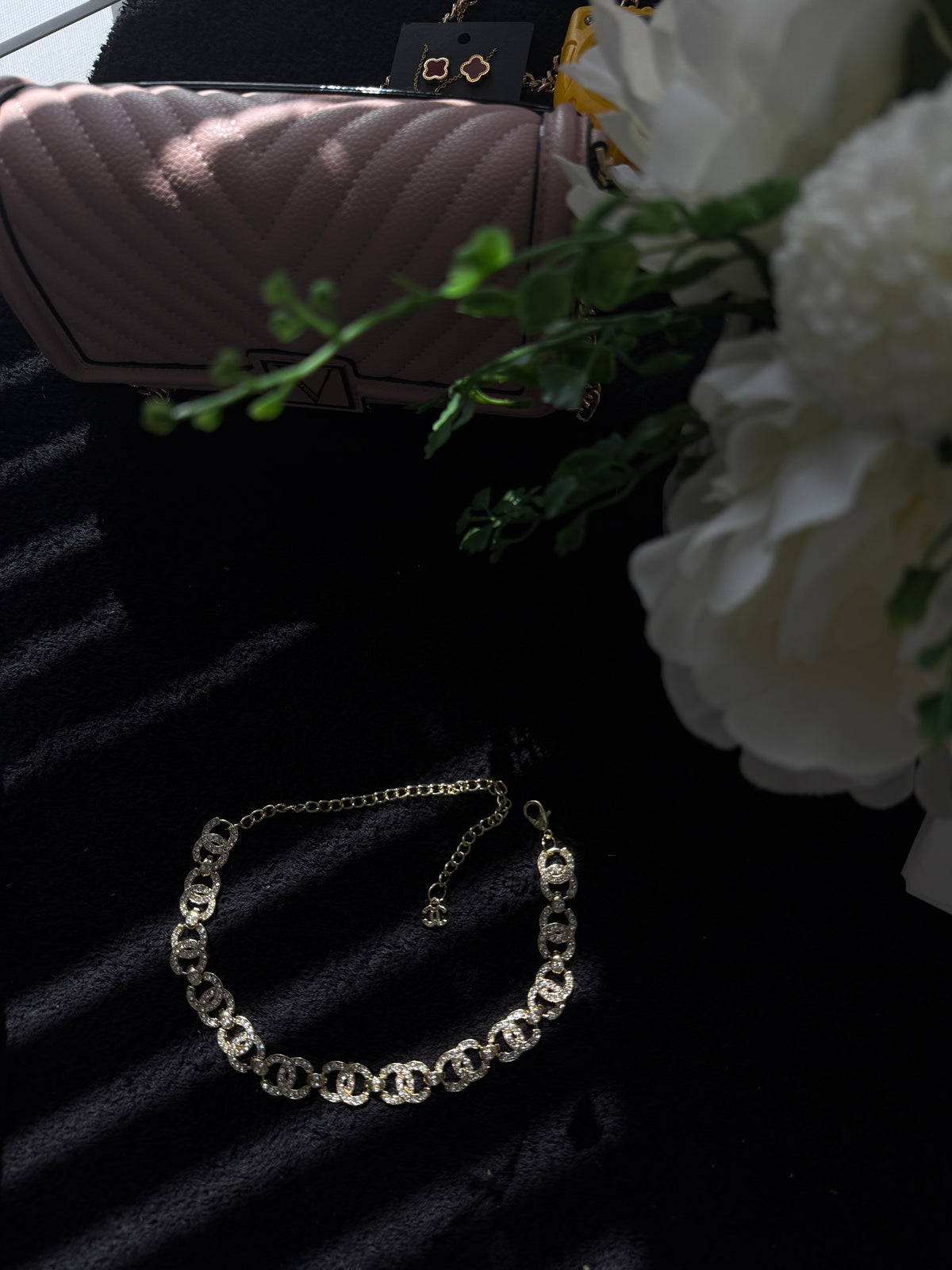 CC gold  diamond necklace
