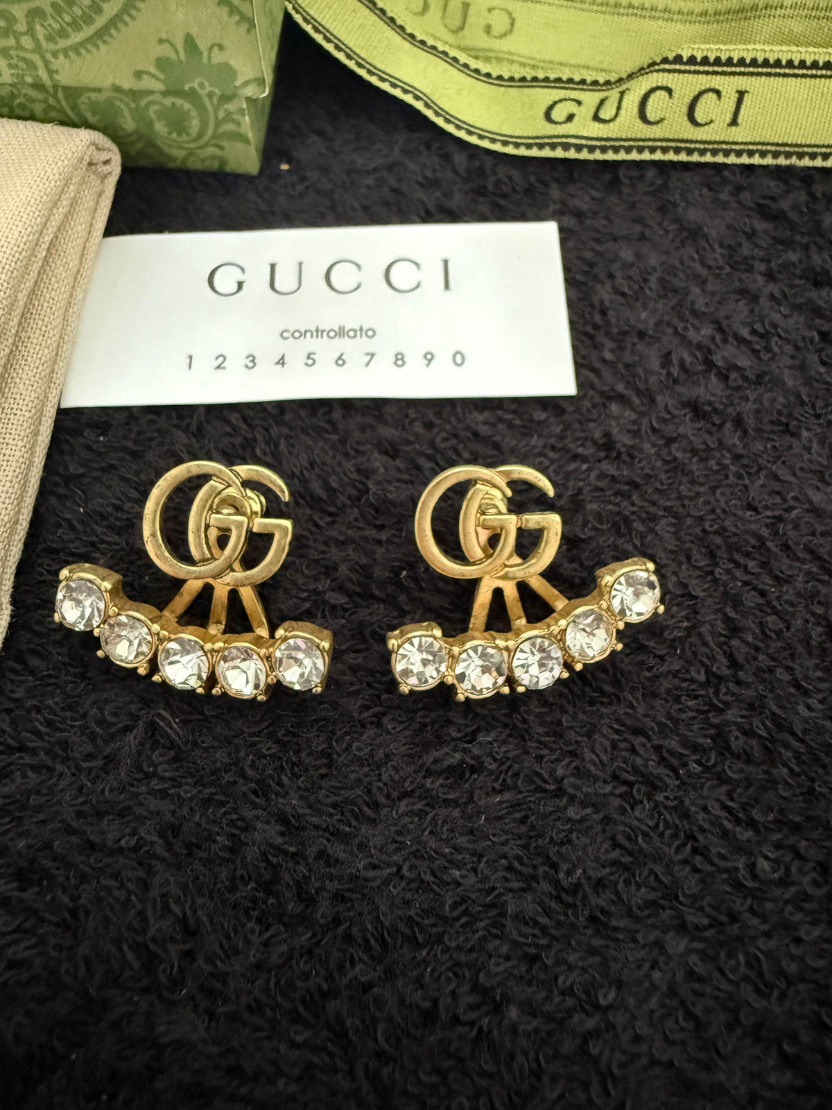 Vintage GG diamond classic earrings with premium packaging