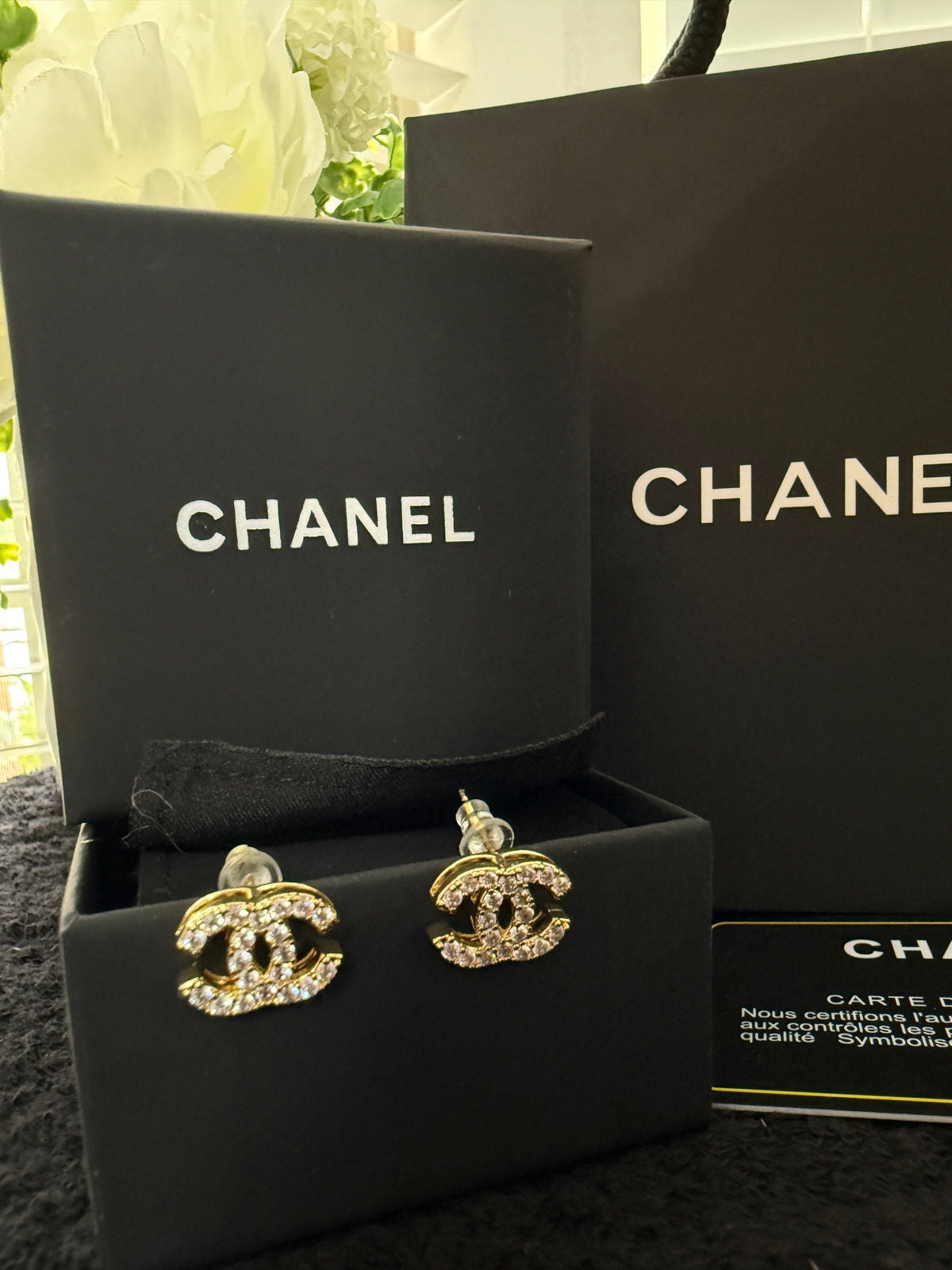 CC gold plated stud