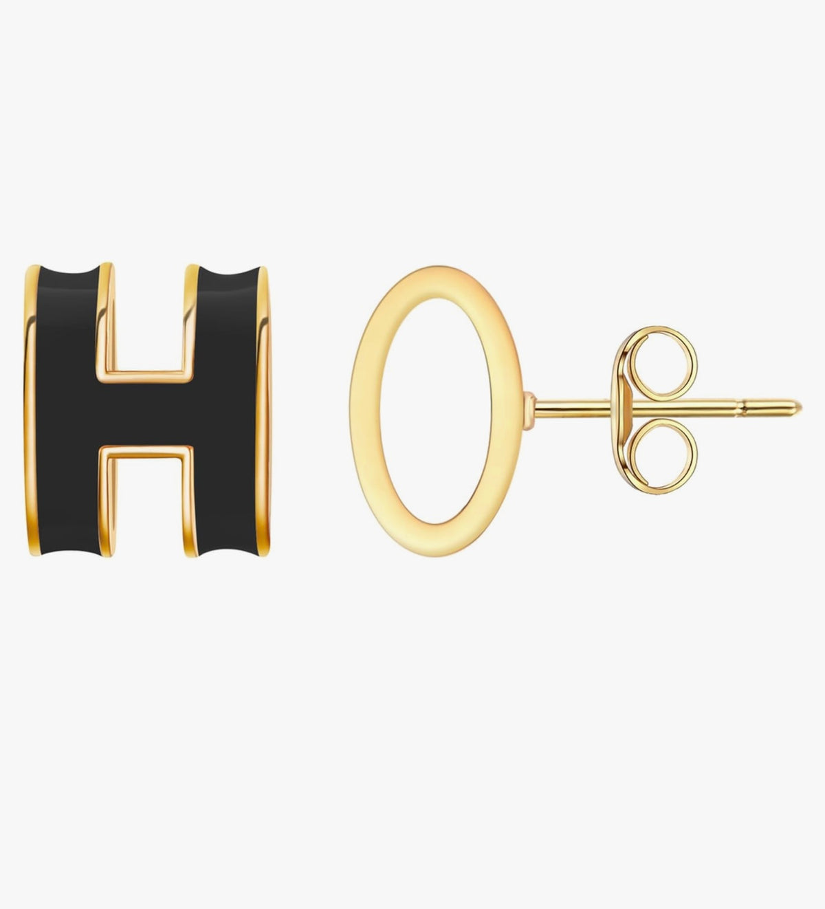 H studs with gold plating