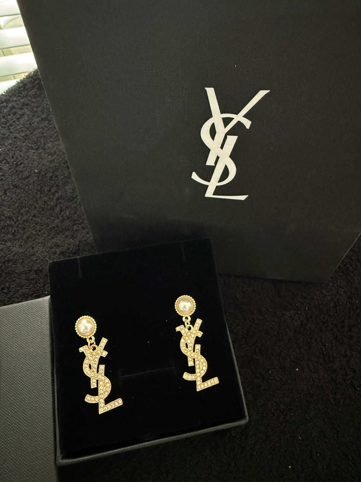 YY gold plated pearl earrings