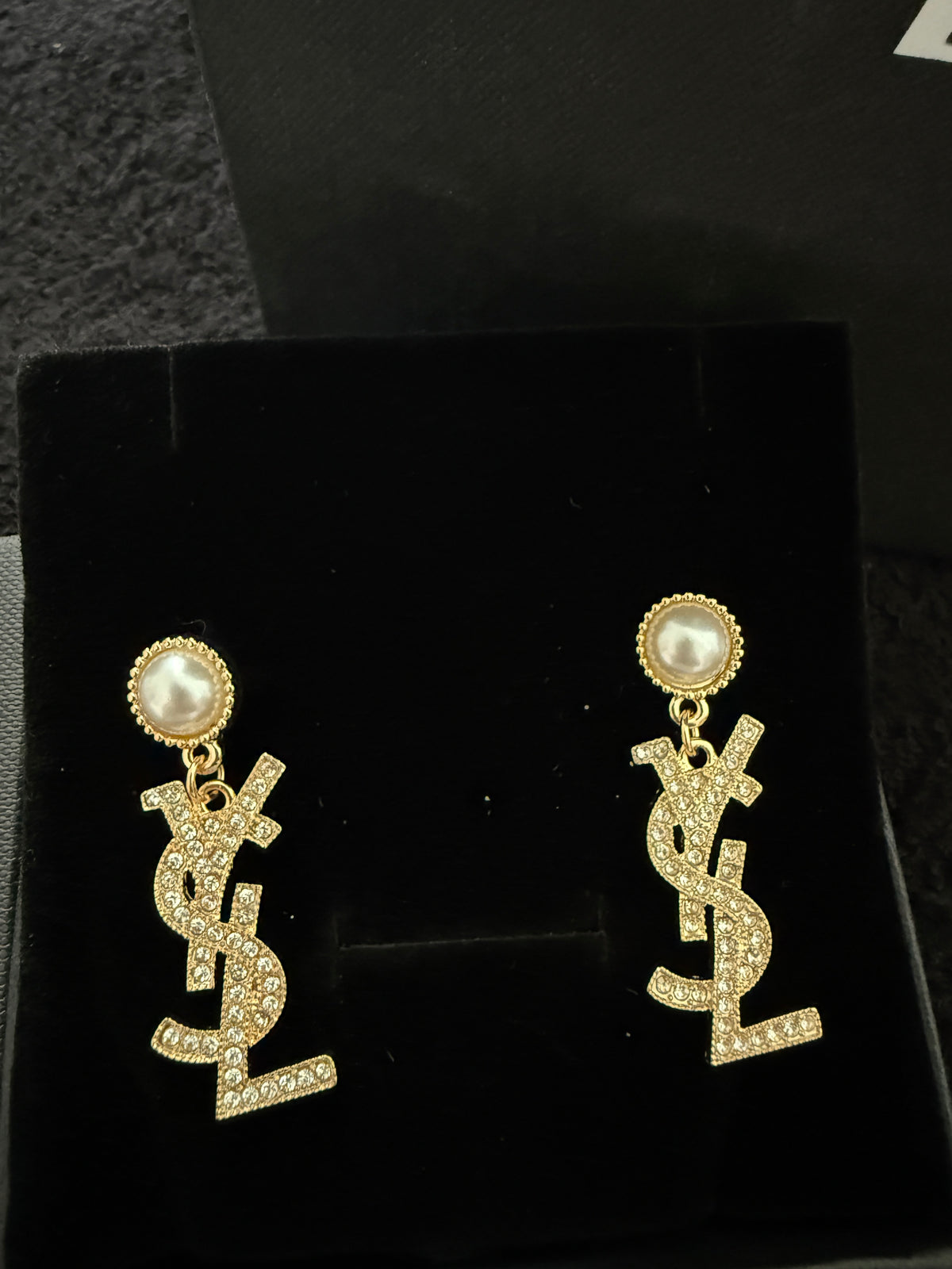 YY gold plated pearl earrings
