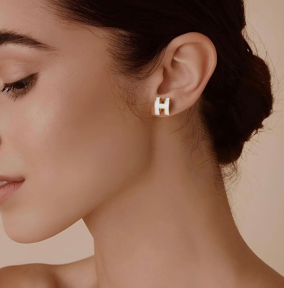 H studs with gold plating