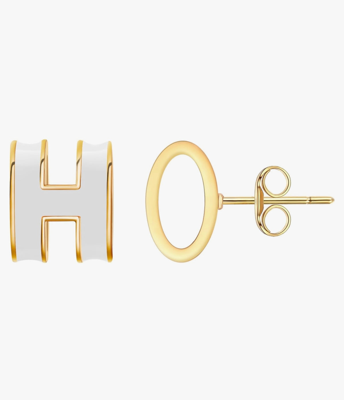 H studs with gold plating