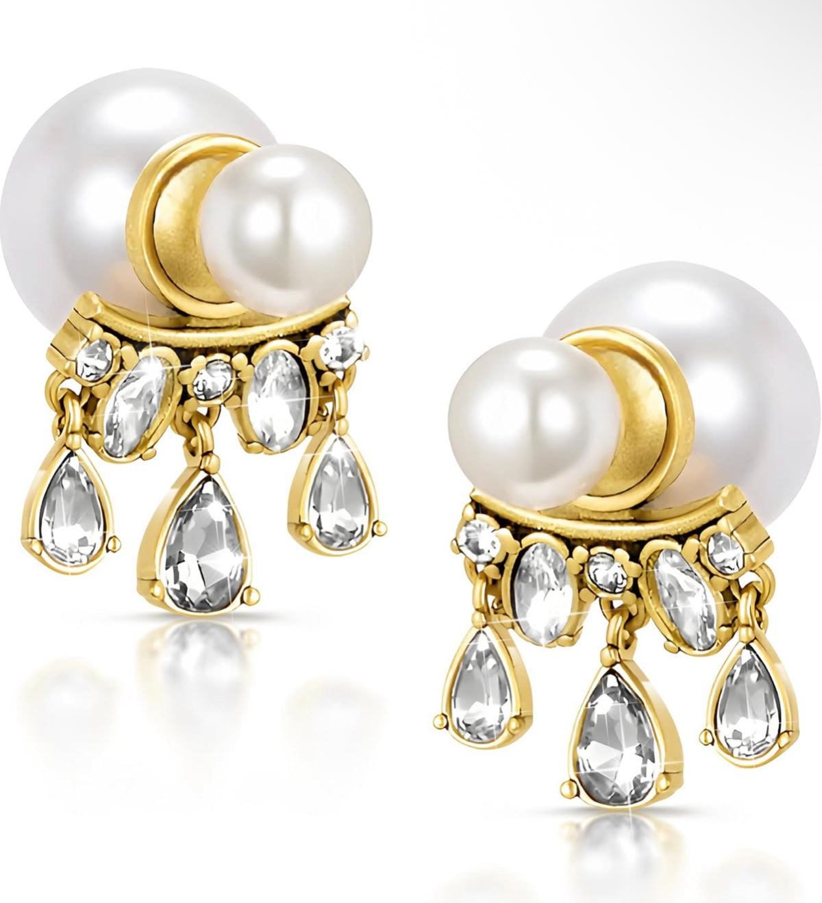 C D tear drop earrings with premium packaging